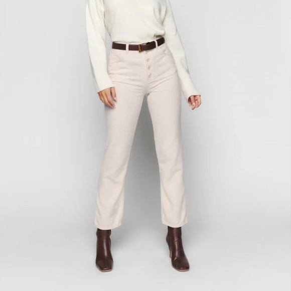 Reformation Cynthia Button Fly High Rise Straight Corduroy Pants - Picture 5 of 12